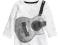 H&amp;M Koszulka biała z gitarą 92 / 18M-2 lat