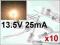 Żarówka biała 13.5V 25mA 5x12mm [10szt] #B131