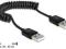 Delock kabel USB męski USB męski spirala 20-60cm