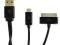 IPHONE 4G KABEL USB PODWÓJNY IPHONE MICRO CZARNY