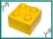 Nowe LEGO DUPLO - klocek 2x2 żółty