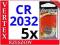 5x BATERIA LITOWA BATERIE ENERGIZER CR2032 DL 2032