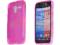 Różowe elastyczne etui Gel Motorola Moto X + folia