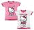 T-SHIRT HELLO KITTY KOKARDa bawełna brokat 128 róż