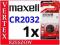 1x BATERIA LITOWA BATERIE MAXELL CR2032 ECR 2032