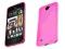 Różowe elastyczne etui Gel HTC Desire 300 + folia