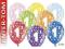 Balony urodzinowe 36 cm CYFRA 1 roczek kolorowe x6