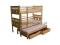 sosnowe łóżko piętrowe Fabi3os 90/200 z materacami
