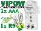 ŁADOWARKA SIECIOWA VIPOW CR866B + 2X AAA 900mAh R9