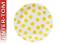 Talerzyki w GROCHY kropki żółte, 18 cm, 6 szt