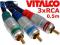Kabel 3xRCA - 3x RCA component VITALCO HQ - 0,5m