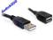 Kabel Przedłużacz USB 2.0 AM-AF 15cm DELOCK