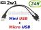 ADAPTER USB NA MIKRO I MINI USB 2w1 KABEL AK264A