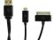IPHONE 4G KABEL USB PODWÓJNY IPHONE MICRO CZARNY
