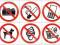 Naklejka znak zakaz telefon zdjęć zwierząt palenia