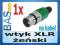 Wtyk mikrofonowy XLR 3pin _ żeński _ zielony