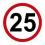 NAKLEJKA Ograniczenie 25 km - laminowana