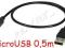 KROTKI 50cm kabel micro microUSB - USB AM 0,5m Łdź