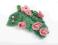 Unikalna filcowana broszka róż zieleń- jedyna filc