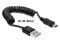 Kabel spiralny USB2.0 USB/A-USB/miniB 0.6m DELOCK