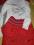 Zestaw biały czerwony spódniczka bluzka 10-11 etno