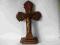 Stary drewniany krzyż - stojący krucyfiks 44cm.