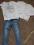 ZARA super zestaw jeans, t-shirt i sweter 98