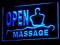 Reklama Neon MASSAGE OPEN szyld prezenter masaz
