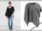 F2916 NOWE WYGODNE SZARE PONCHO UNIWERSALNE BPC