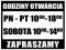 NAKLEJKA NA DRZWI Z GODZINAMI OTWARCIA - 50 cm