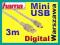 KABEL Mini USB B - USB 2.0 USB A 3m HAMA