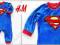 H&amp;M super fajny welurowy pajac SUPERMAN 74