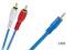 Kabel wtyk Jack - wtyk 2 x RCA , 1,8 m , niebieski