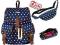 Polski Plecak+Saszetka Nerka+Piórnik Vintage kropk
