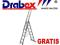 Drabiny drabina aluminiowa 3x13 DRABEX + GRATIS!