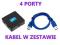 HUB 4 PORTY USB 3.0 ROZDZIELACZ + KABEL AK244A
