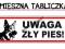 TABLICZKA tablica UWAGA ZŁY PIES