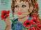 Obraz Haft Krzyżykowy ,,Dziewczyna z kwiatami