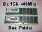 Pamięć 2x1Gb DDR1 Patriot 400MHz Dual Gwar Rok