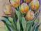 Tulipany żółte _ kwiaty_ obraz autorski 30x60
