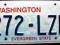 WASHINGTON - tablica rejestracyjna z USA