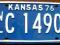 KANSAS 1976 - tablica rejestracyjna z USA