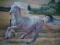 koń konie, suchy pastel/papier Prisma 50x70cm