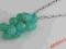 Naszyjnik długi łańcuch z gronem zielonych kulek
