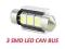 Żarówka 3 LED 5050 C5W 36mm LK16 CAN BUS Biała