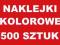 NAKLEJKI REKLAMOWE KOLOROWE 500 SZTUK, NALEPKI