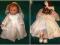 Duża stara sygnowana lalka w sukni ślubnej Unica
