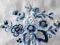 Błękitne kwiaty - pięknie haftowany obrus