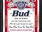 Lustro barowe 20X30 cm reklama Budwaiser Król Piwa