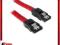 Kabel BitFenix SATA 3 - 30cm opływowy - czerwono c
